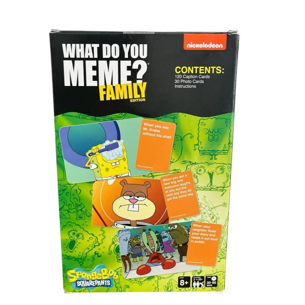 Nickelodeon SpongeBob SquarePants What Do You Meme Family Edition Card Game